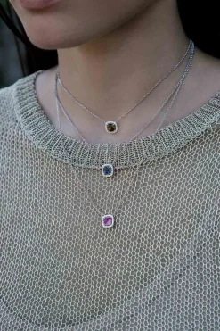APM Monaco Collier Ajustable Pierre Carree Fuchsia^ Colliers
