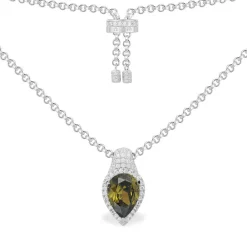 APM Monaco Collier Ajustable Poire Kaki - Argent^ Colliers