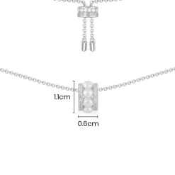 APM Monaco Collier Ajustable Serti Sur 2 Lignes Avec Perles - Argent^ Colliers