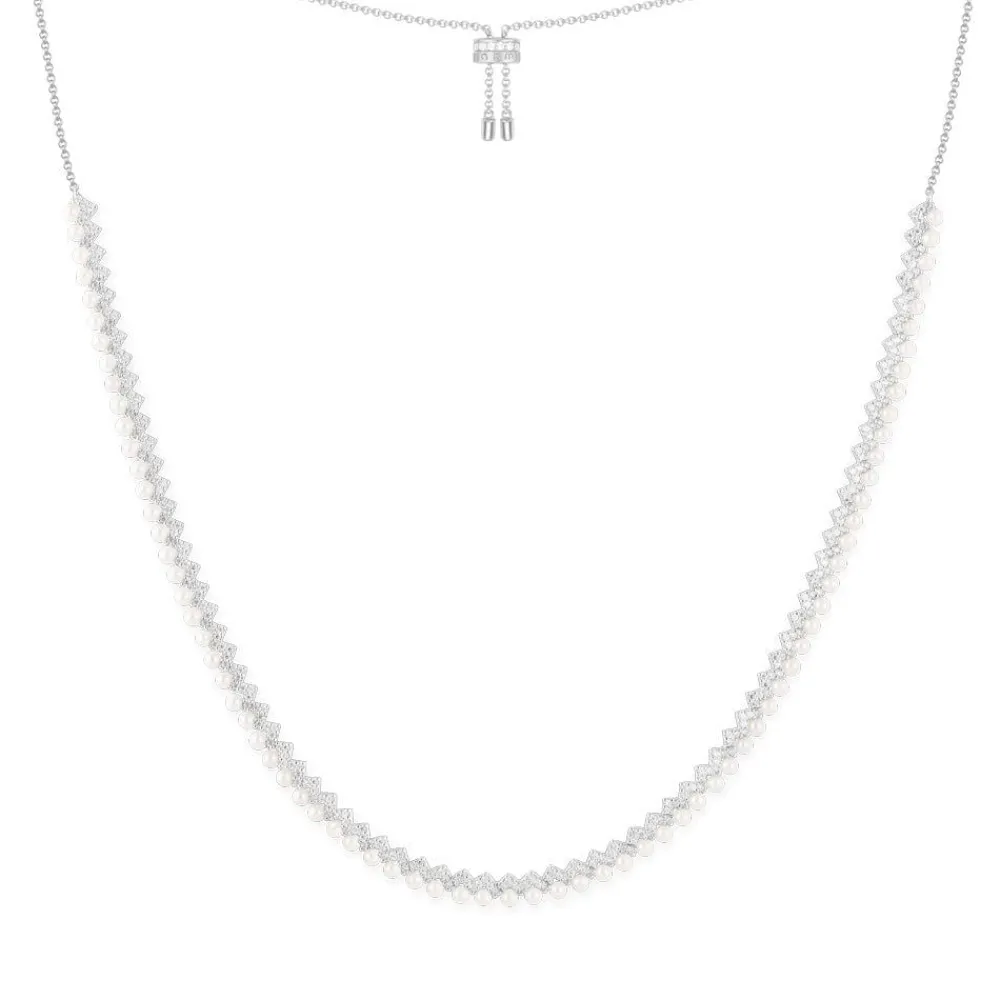 APM Monaco Collier Ajustable Up And Down Avec Perles - Argent^ Colliers