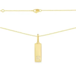 APM Monaco Collier Plaque Alphabet-A - Argent Jaune^ Colliers