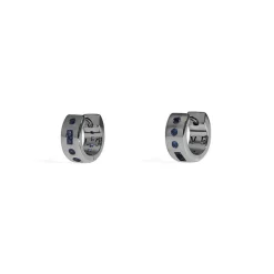 APM Monaco Creoles Code Morse Love Bleues^ Boucles D'Oreilles