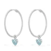 APM Monaco Creoles Coeur Bleu - Argent^ Boucles D'Oreilles