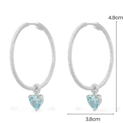 APM Monaco Creoles Coeur Bleu - Argent^ Boucles D'Oreilles