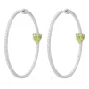 APM Monaco Creoles Coeur Vert - Argent^ Boucles D'Oreilles