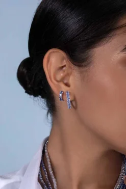 APM Monaco Creoles Eclat Bleu Lagon^ Boucles D'Oreilles