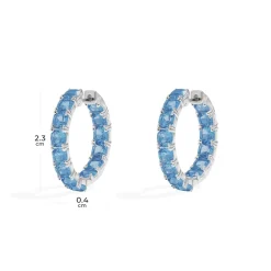 APM Monaco Creoles Eclat Bleu Lagon^ Boucles D'Oreilles