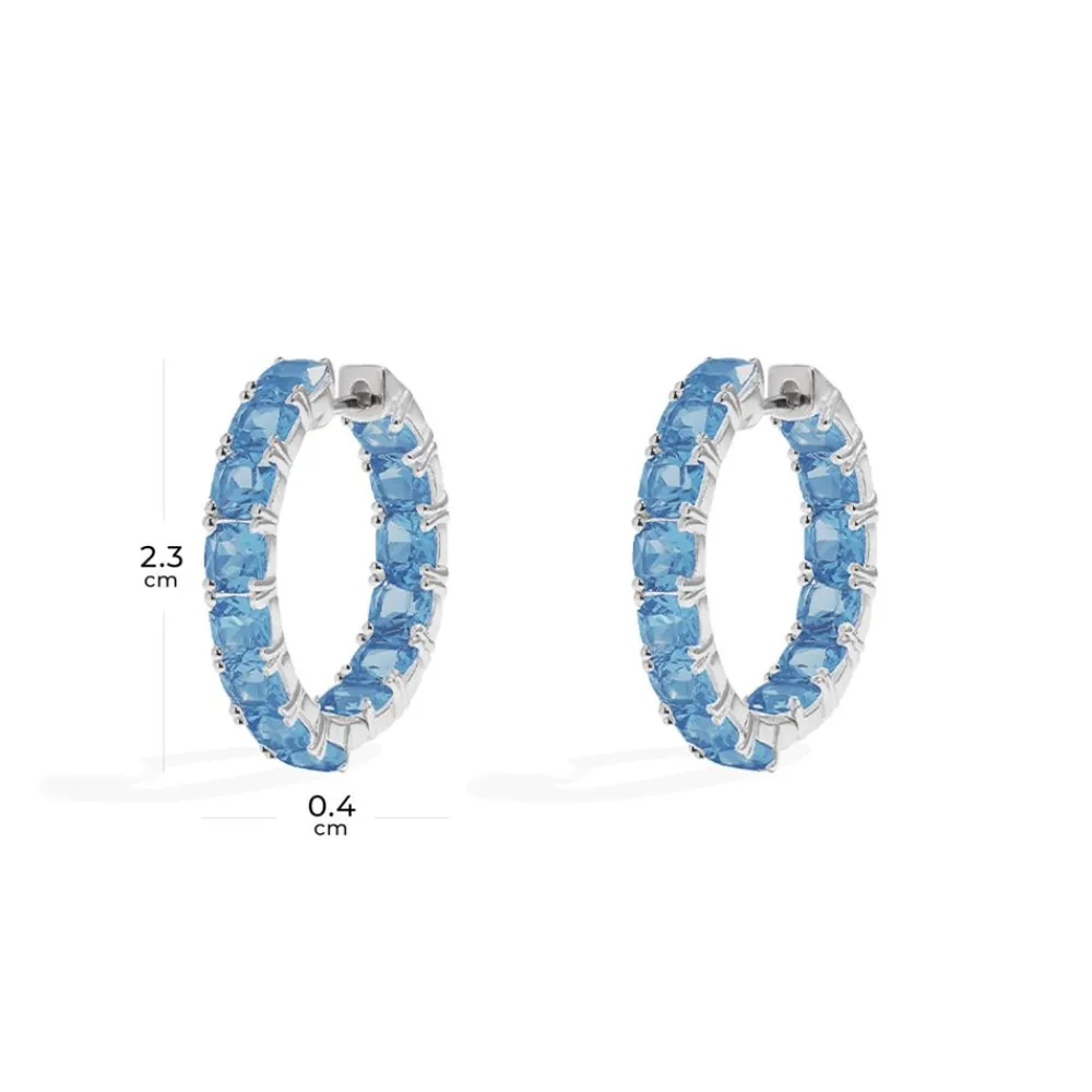 APM Monaco Creoles Eclat Bleu Lagon^ Boucles D'Oreilles