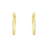 APM Monaco Creoles Fines Pavees^ Boucles D'Oreilles