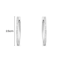 APM Monaco Creoles Fines Pavees - Argent^ Boucles D'Oreilles