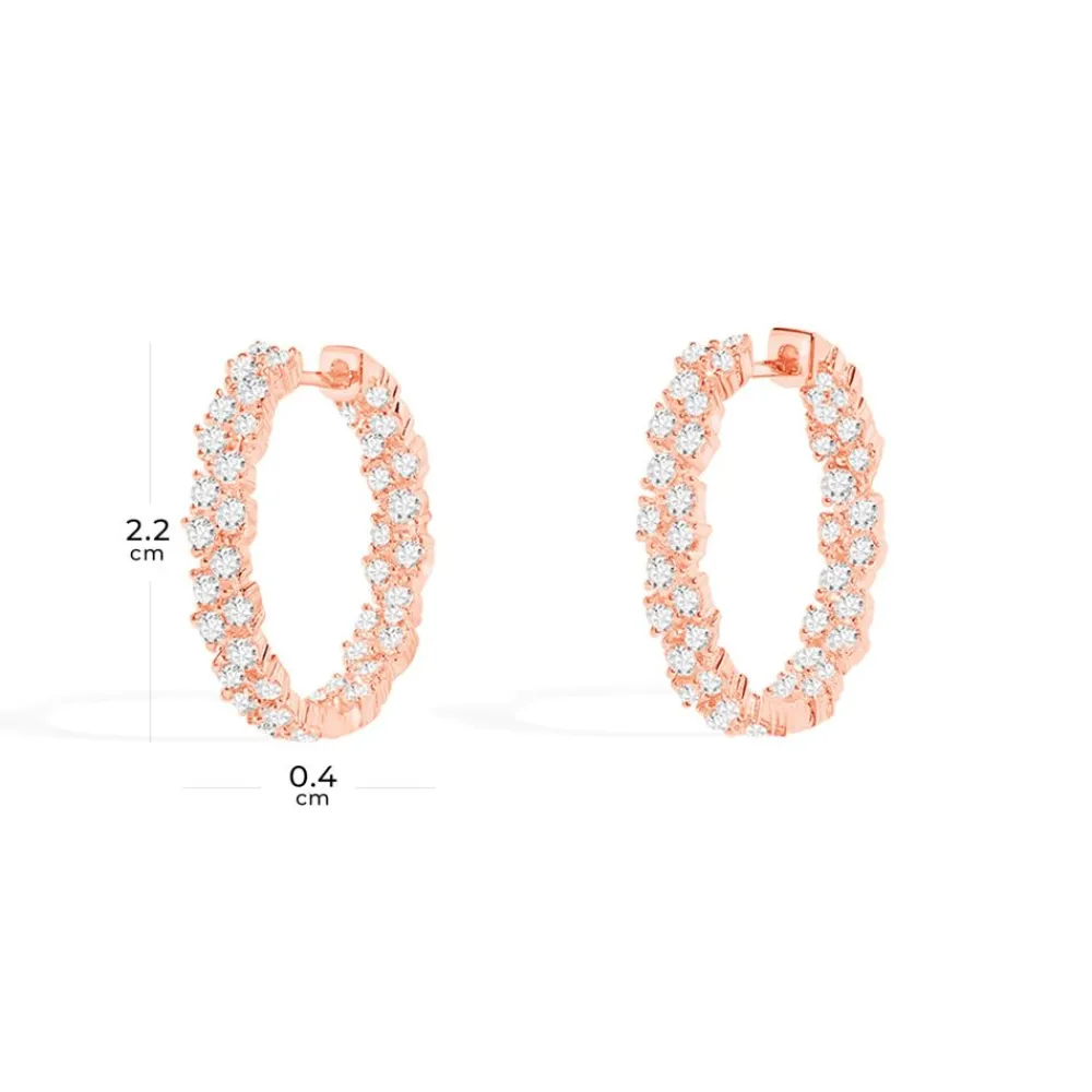 APM Monaco Creoles Pave^ Boucles D'Oreilles