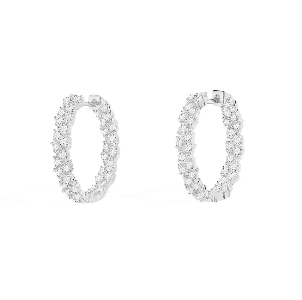 APM Monaco Creoles Pave^ Boucles D'Oreilles
