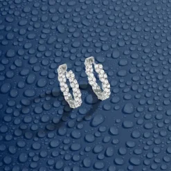 APM Monaco Creoles Pave^ Boucles D'Oreilles