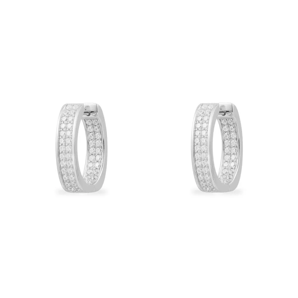 APM Monaco Creoles Pave^ Boucles D'Oreilles