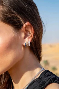 APM Monaco Creoles Pave^ Boucles D'Oreilles