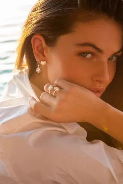 APM Monaco Creoles Pave Avec Gouttes^ Boucles D'Oreilles