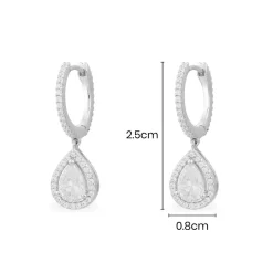 APM Monaco Creoles Pave Avec Gouttes^ Boucles D'Oreilles