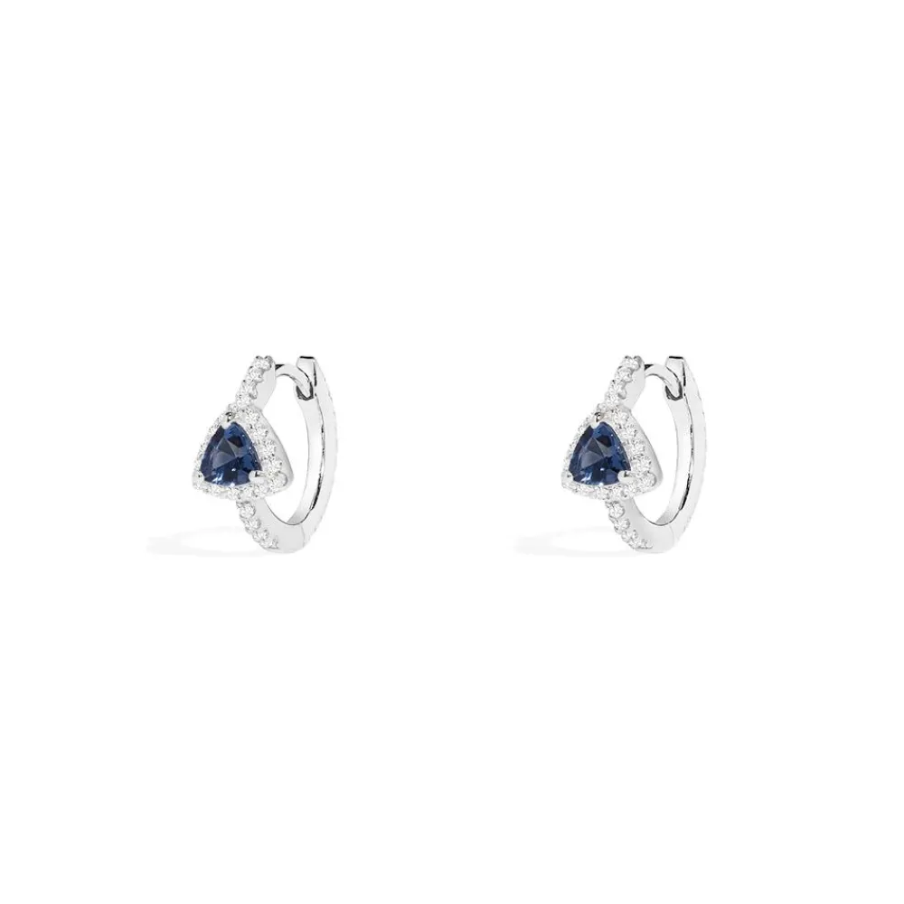 APM Monaco Creoles Triangle Bleu Pave^ Boucles D'Oreilles