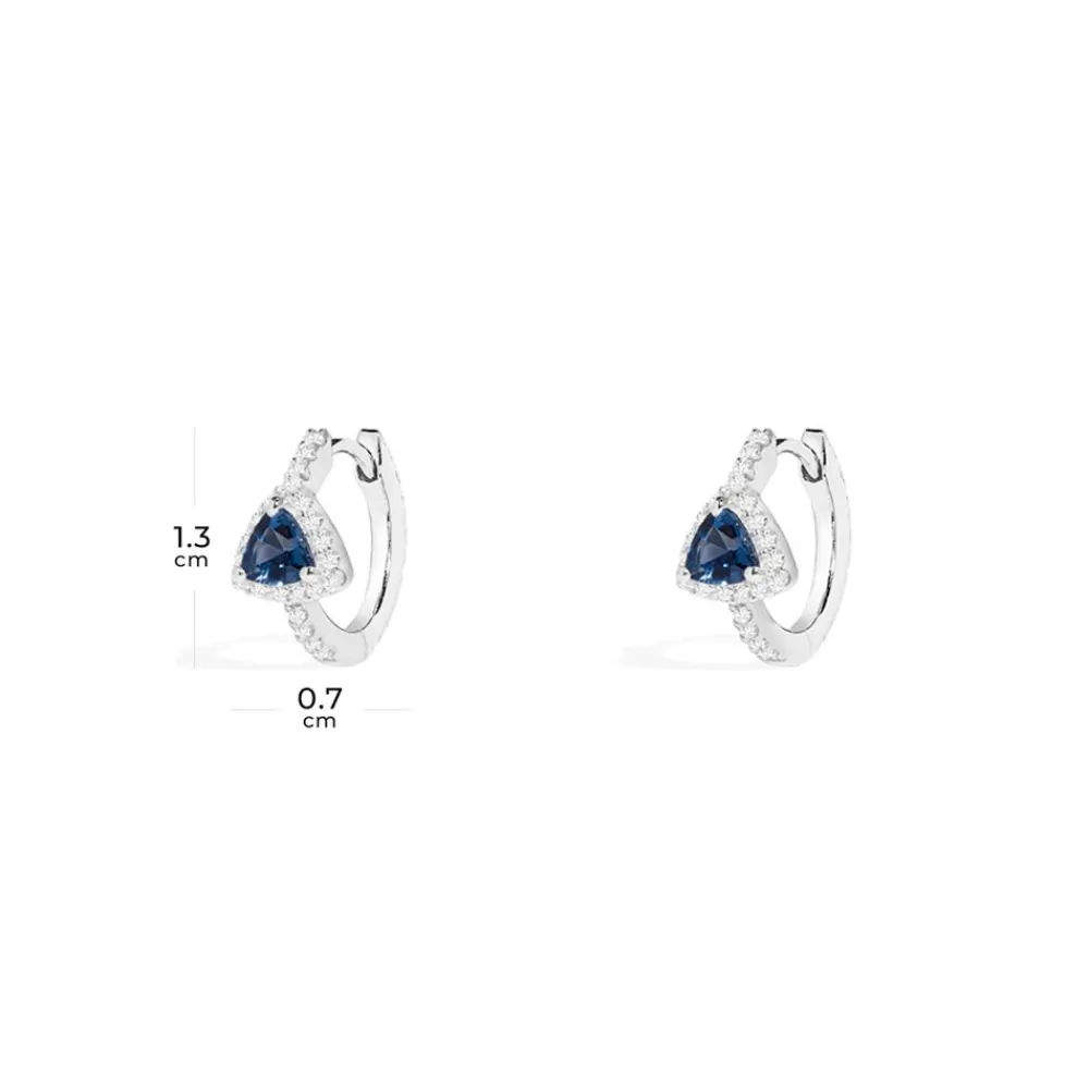 APM Monaco Creoles Triangle Bleu Pave^ Boucles D'Oreilles
