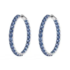 APM Monaco Grandes Creoles Eclat Bleu^ Boucles D'Oreilles