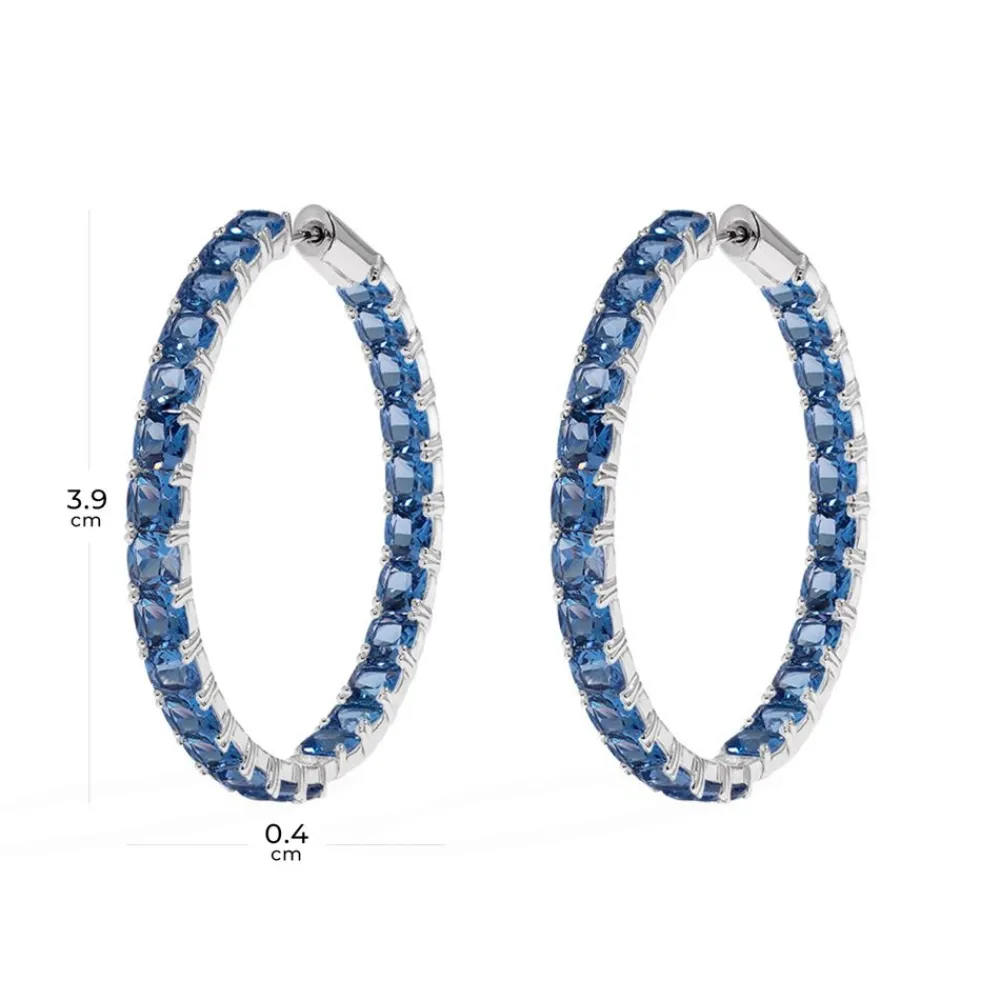 APM Monaco Grandes Creoles Eclat Bleu^ Boucles D'Oreilles