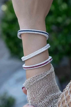 APM Monaco Jonc Pave Bleu^ Bracelets