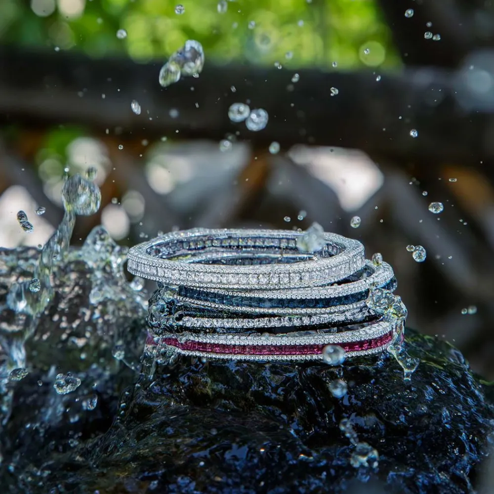 APM Monaco Jonc Pave Bleu^ Bracelets