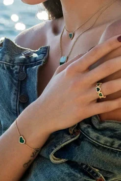APM Monaco Malachite Heart Adjustable Bracelet^ Bracelets