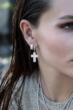 APM Monaco Mini Creoles Pave^ Boucles D'Oreilles
