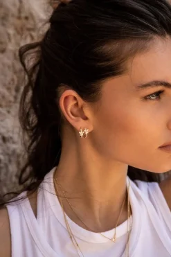 APM Monaco Petites Creoles Papillon^ Boucles D'Oreilles