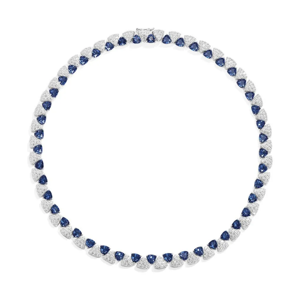 APM Monaco Ras-De-Cou Triangle Blanc Et Bleu^ Colliers